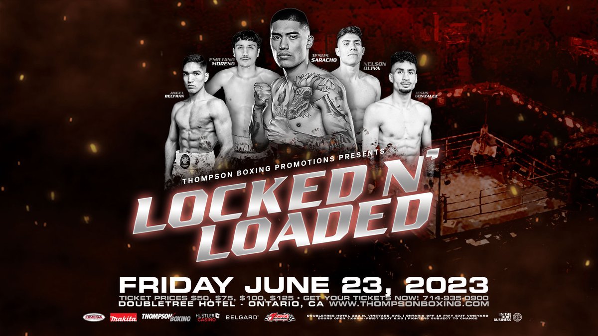 FightAction's tweet photo. Jesus Saracho vs Tarik Zaina for WBO Latino Title Headlines @ThompsonBoxing Card June 23rd in Ontario, CA https://t.co/Q2EJQpA3m9 #SarachoZania #boxing #boxeo #ThompsonBoxing #Fights #War #TheHurtGame @MakitaTools @fortifiber @Omegaproducts @HUSTLERCASINOLA https://t.co/Ctl5lKQT5F