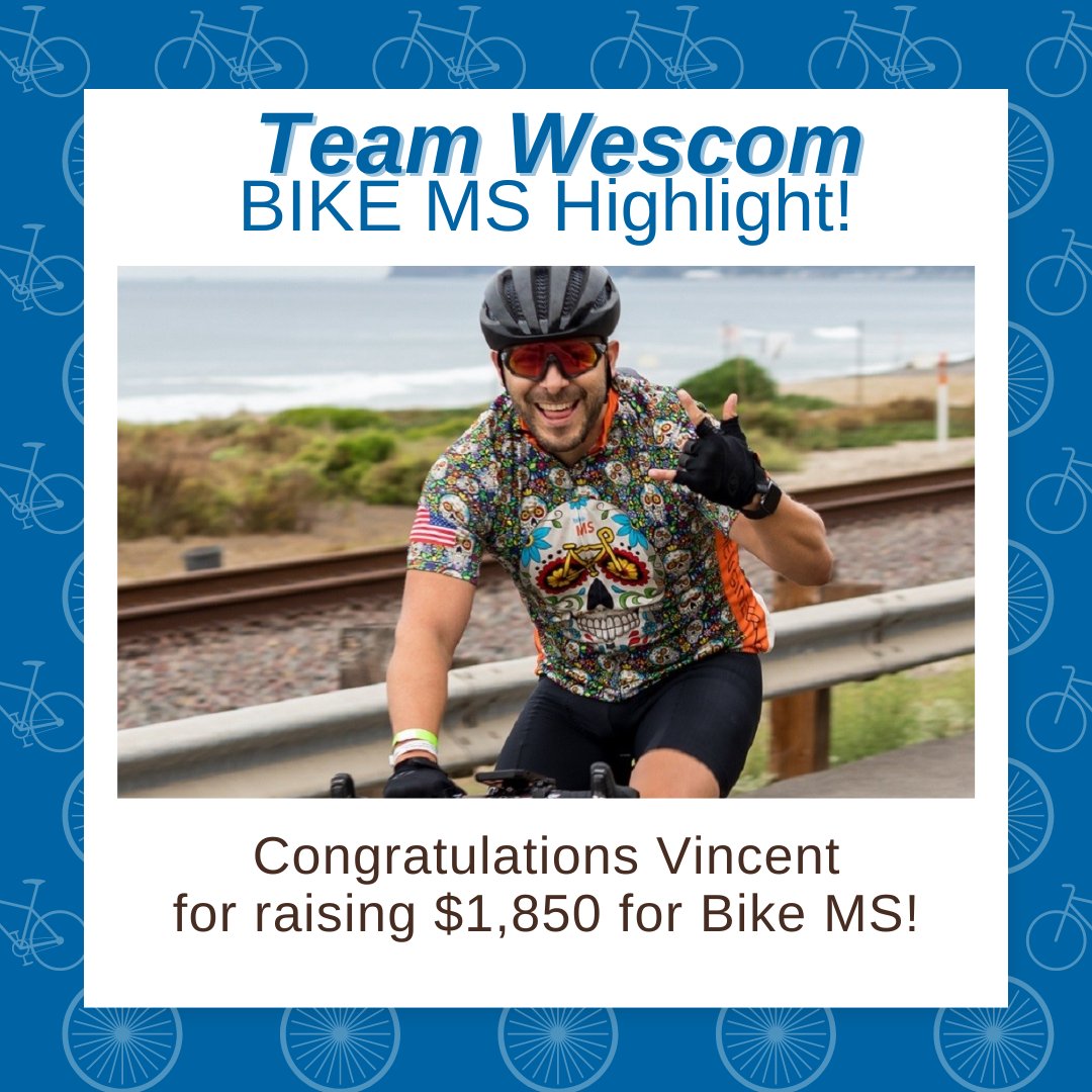 wescomfinancial's tweet photo. Celebrating a fundraising champion! ๐๐ดโโ๏ธ๐
Vincent has not only reached his fundraising goal, but has surpassed it with an outstanding total of $1,850 raised for @mssociety!
#TeamWescom #BikeMS #BuildingBetterLives https://t.co/1Sj7p28WWT