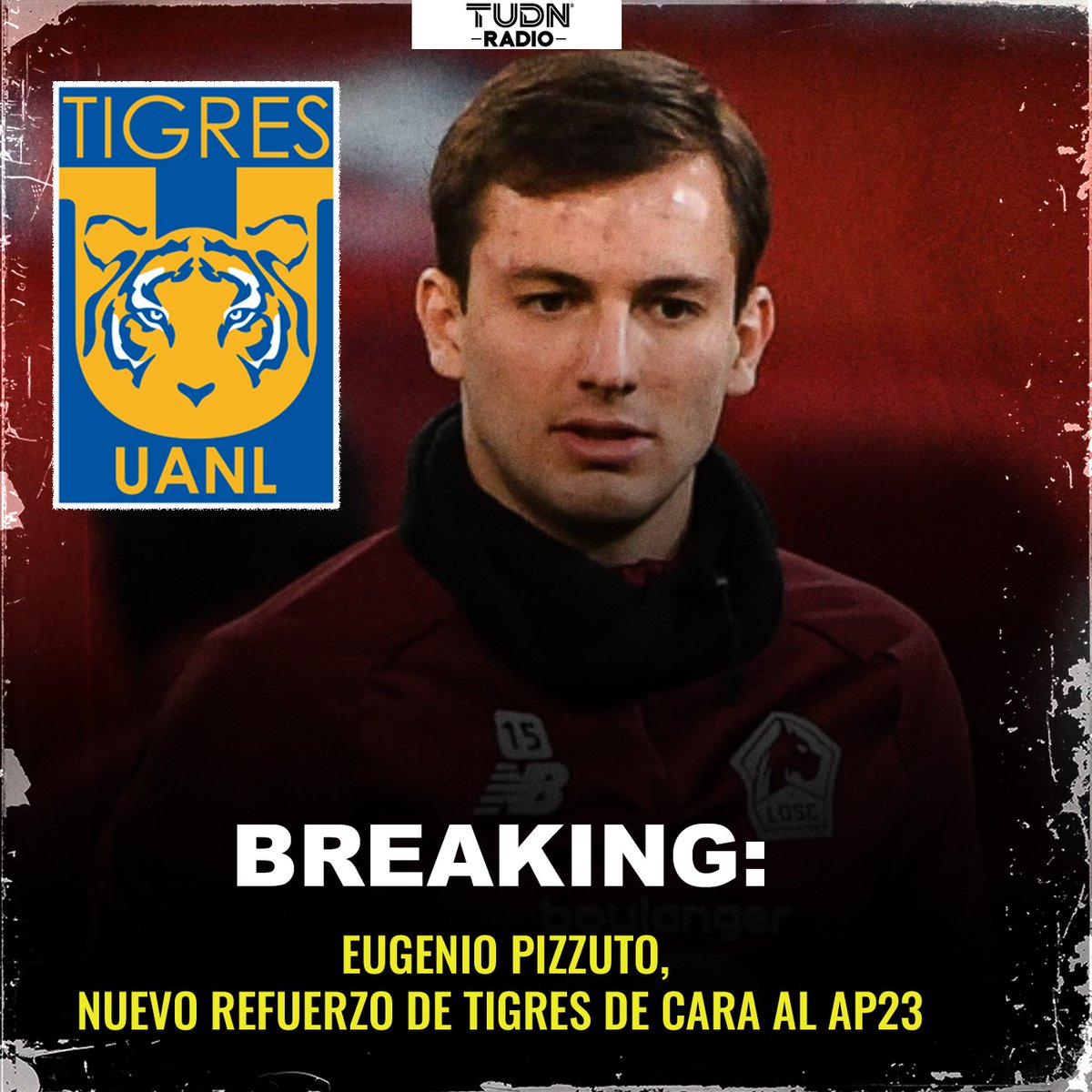 TudnRadio's tweet photo. 🐯¡Regresa a México! 🇲🇽
👏El joven mexicano Eugenio Pizzuto, será el nuevo refuerzo de @TigresOficial 🐯de cara al #Apertura2023 por lo que portara los colores del actual campeón.
#SiempreContigo | #EugenioPizzuto | #Pizzuto | #LigaMX | #EstoEsTigres | #AP23 https://t.co/zhwd3LyKH3