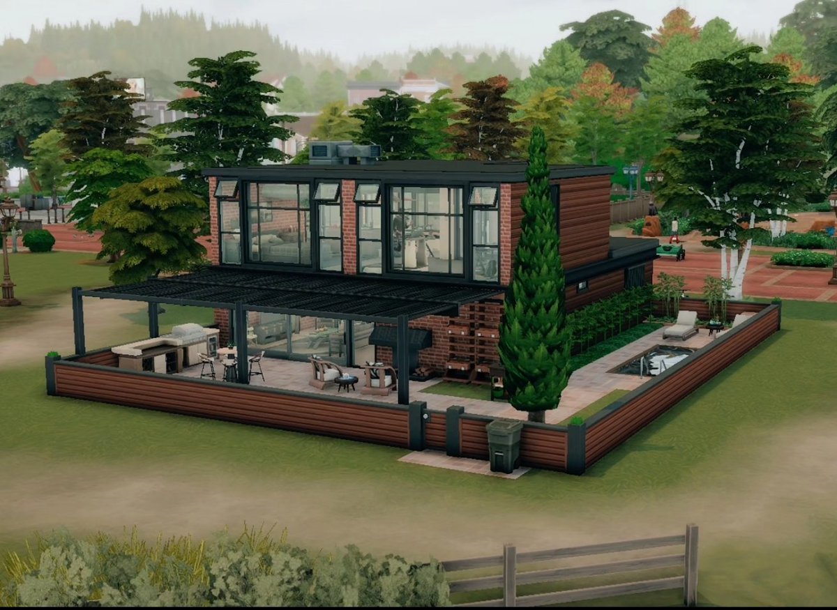 JaxSimmer's tweet photo. My newest build, Brindleton Loft. It has a primary bedroom with a walk-in closet as the loft space &amp; a downstairs guest bedroom. It's play tested, uses noCc, and up on the gallery now if you like it! 💛
ID- Jaquie561
#Sims4 #TheSims #ShowUsYourBuilds #sims https://t.co/bX0R2W6JYo