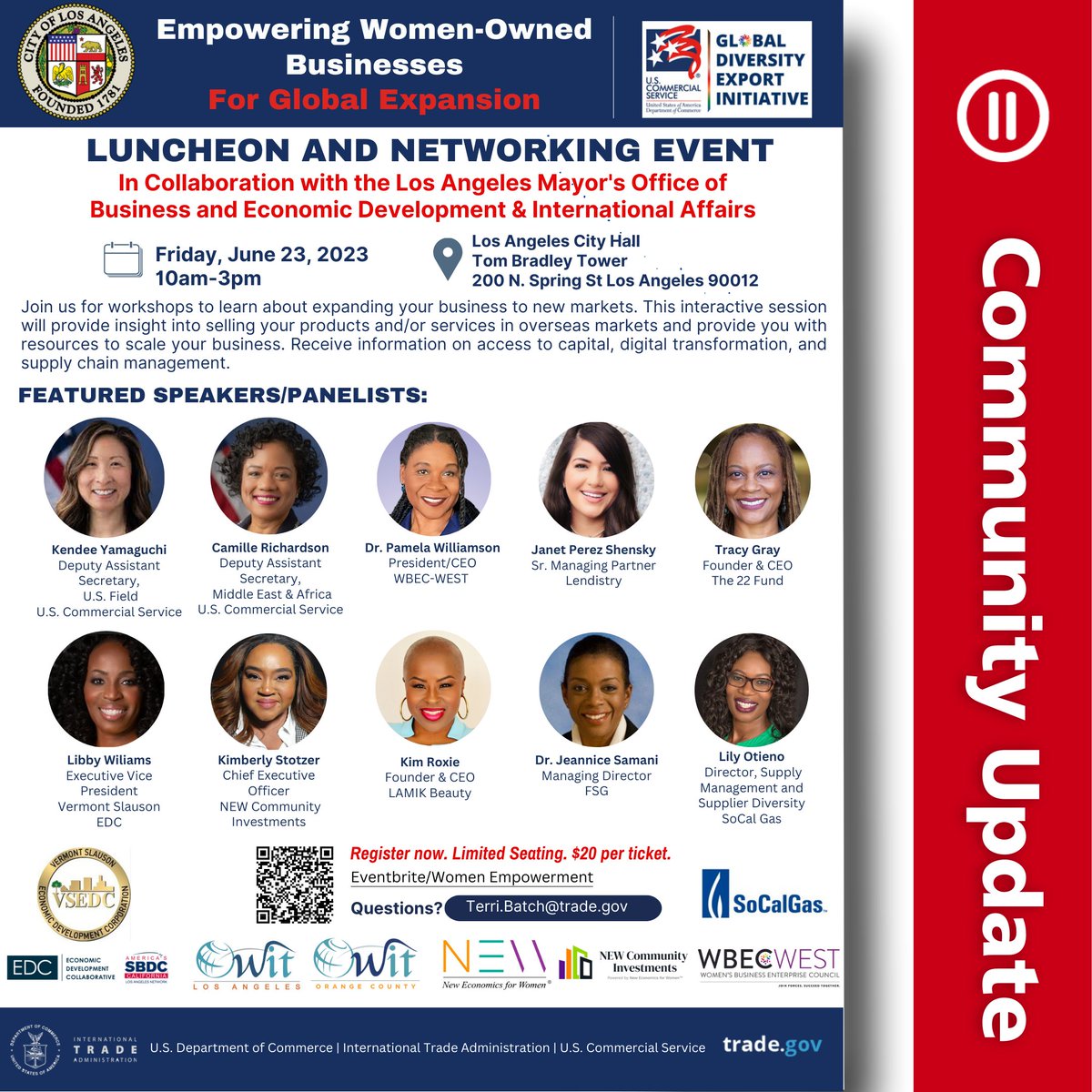 Join the Empowering Women-Owned Businesses For Global Expansion Luncheon and Network Event on June 23, to take your business to the next level! ⁠
⁠
Register now to secure your spot - link below 📲

eventbrite.com/e/empowering-w…
.
.
#femalefounder #smallbusinessowner #losangeles