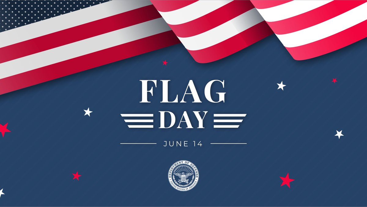 DeptofWar's tweet photo. Happy #FlagDay America! 

Let us continue to build a future where every citizen realizes the principles our flag embodies: freedom and liberty. Together, let's create a nation that lives up to the ideals symbolized by the red, white, and blue. https://t.co/jSGxhXNON5