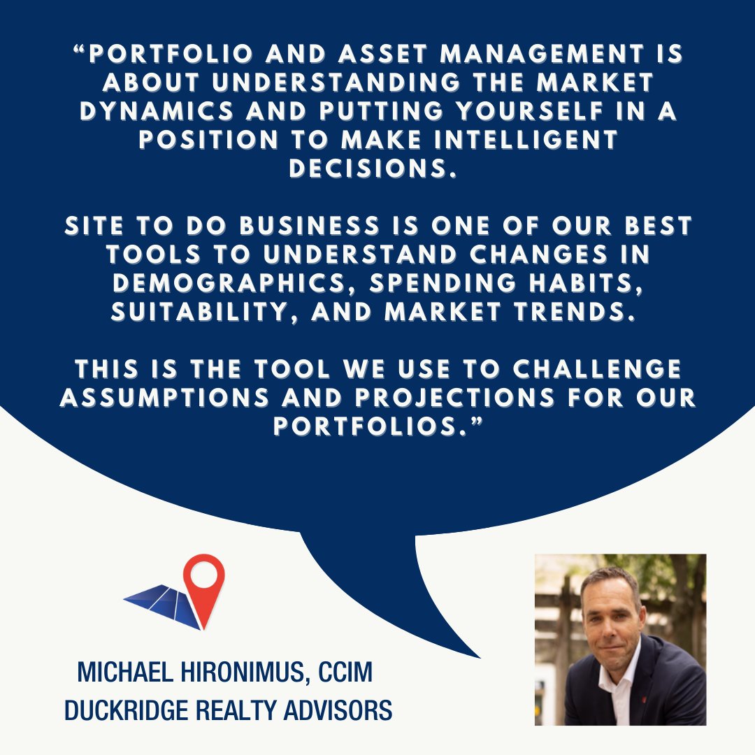stdbanalytics14's tweet photo. Thousands of commercial real estate professionals trust Site To Do Business and the platform's many data capabilities.

Sign up for our newsletter to learn more: https://t.co/UMSaqKi7WA

#TheCCIMInstitute #CCIMTech #SiteToDoBusiness #STDB #CCIM #commercialrealestate https://t.co/9U6vZxmZLf