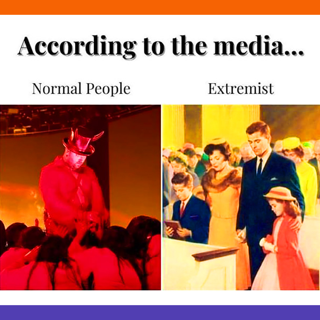 TheNPCShow's tweet image. According To The Media - Normal vs Extremist