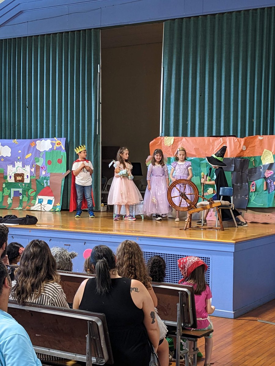 The first graders showed off their acting skills during their fairy tale plays this afternoon.