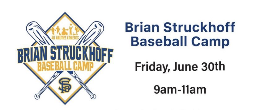 The Brian Struckhoff Baseball Camp (partners with All Abilities Athletics) is a camp for kids with disabilities at the Borgia High School field on June 30, 9-11 AM. Those interested in signing up should contact chris.homyk@allabilitiesathletics.org