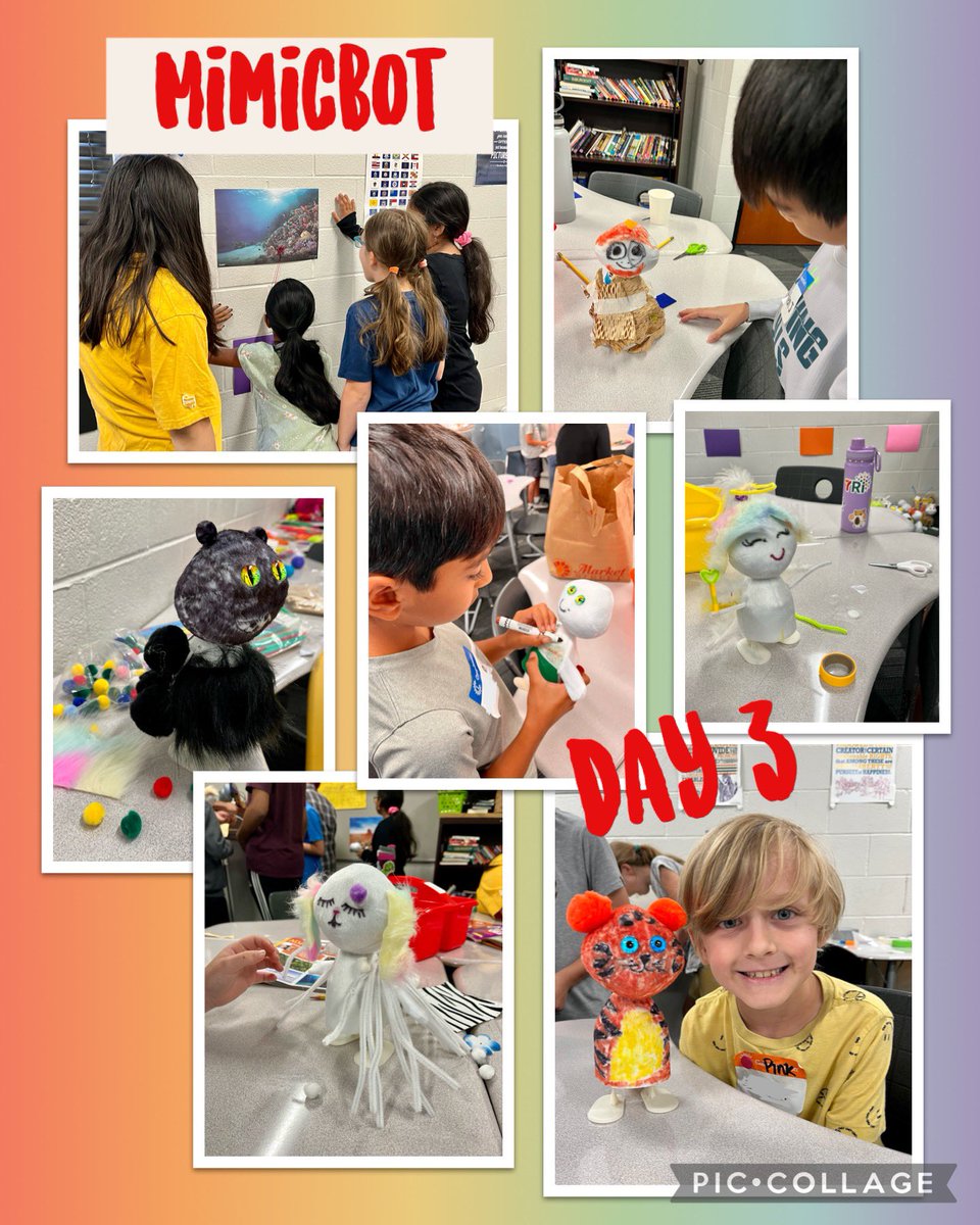 Ls strived to use mimicry to adapt their Stuffie bot to different ecosystems. Impressive how far designs progressed on this day of <a href="/CampInvention/">Camp Invention</a>