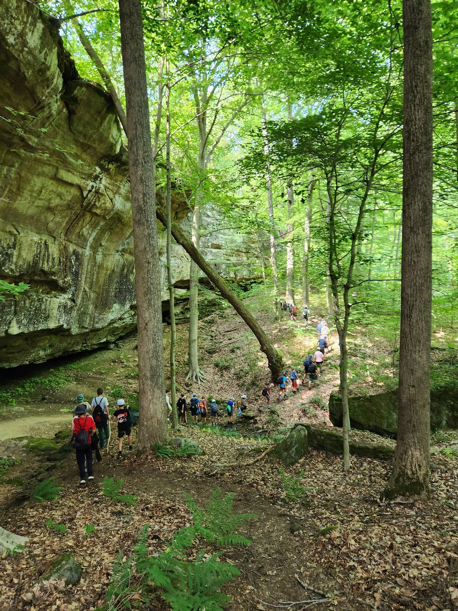 The start of my first week volunteering at Camp Ondessonk this summer....hiking &amp; split rocking in the Shawnee.