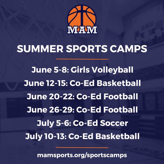 Give your child the best summer ever by attending a @MAM_Sports youth sports camps! Campers have the option of basketball, soccer, volleyball and my favorite flag football! Camps run from 9am– 4pm and the cost is only $50! #ad @901fund   Register here: mamsports.org/sportscamps