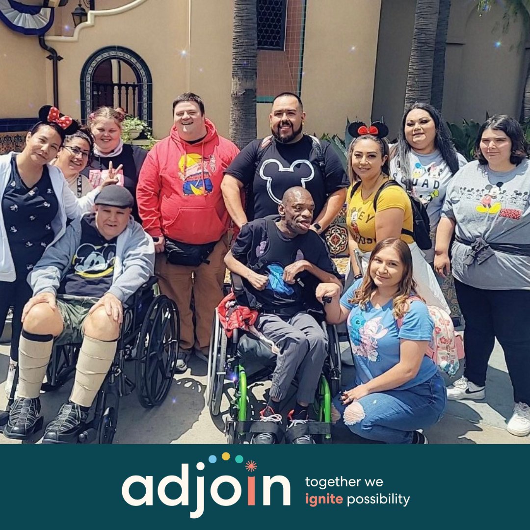 Adjoinorg's tweet photo. Our Adjoin Catalyst team, along with some of the amazing clients we serve, had a blast at Disneyland! It was a day filled with laughter, joy, and unforgettable memories. Thank you to everyone who made this magical day possible!
.
.
.
#adjoin #disneyland #disney #idd #nonprofit https://t.co/OMiN6VO8bt