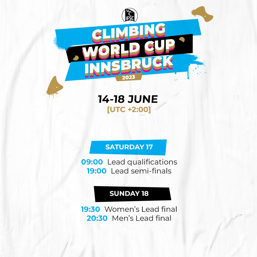 International Federation of Sport Climbing (@ifsclimbing) on Twitter photo The Climbing marathon continues in Innsbruck. 🇦🇹
<a href="/austriaclimbing/">Austria Climbing</a> | #IFSC #SportClimbing #InnsbruckWC The Climbing marathon continues in Innsbruck. 🇦🇹
<a href="/austriaclimbing/">Austria Climbing</a> | #IFSC #SportClimbing #InnsbruckWC