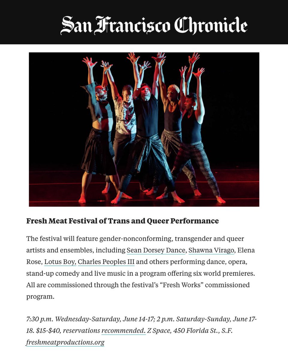 Thank you to <a href="/sfchronicle/">San Francisco Chronicle</a> for featuring us in your Arts and Culture section this 🏳️‍🌈🏳️‍⚧️ season! 

Read it here sfchronicle.com/entertainment/…