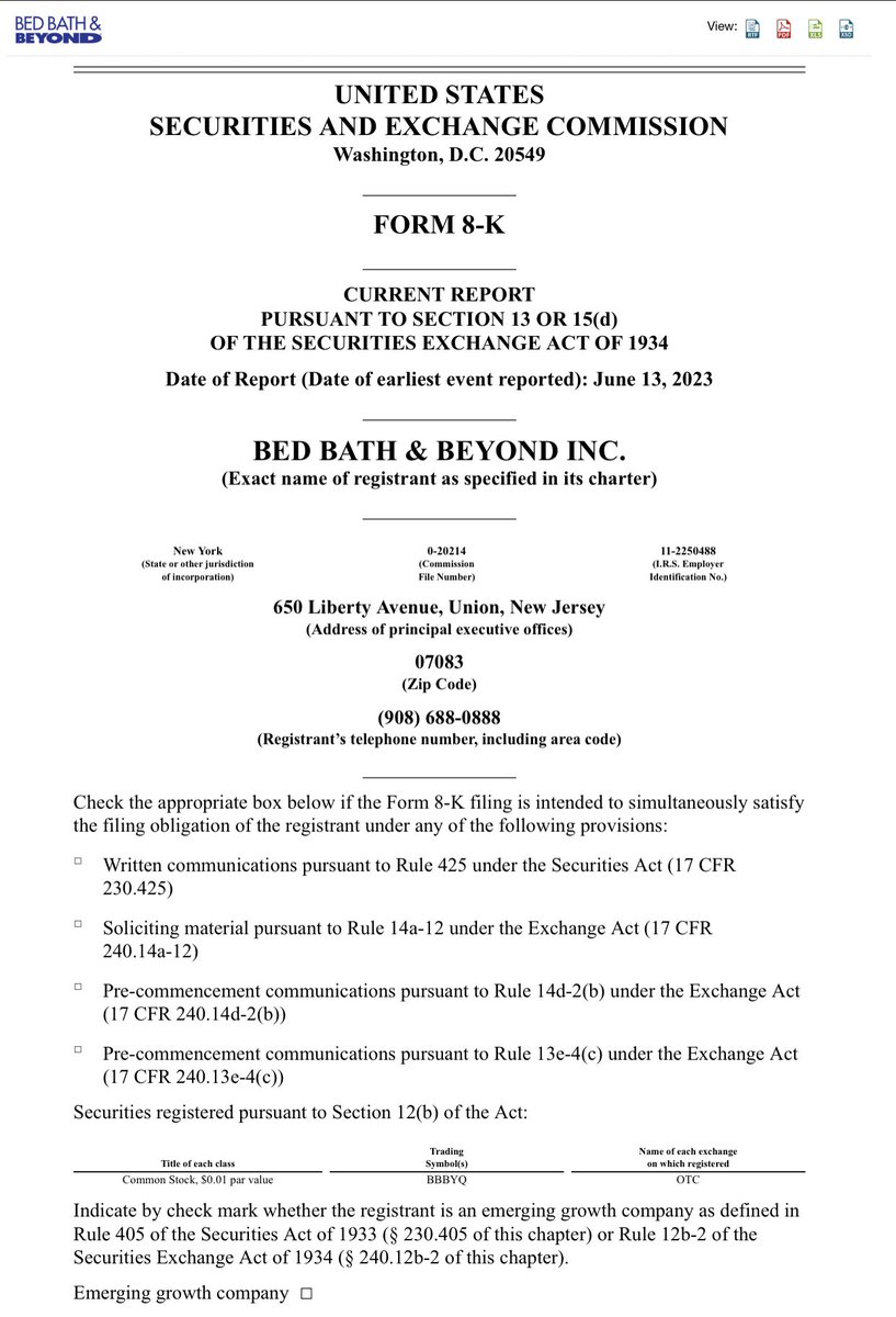 carriebarber.eth on Twitter "🚨 8K FILING FOR BED BATH AND BEYOND JUNE
