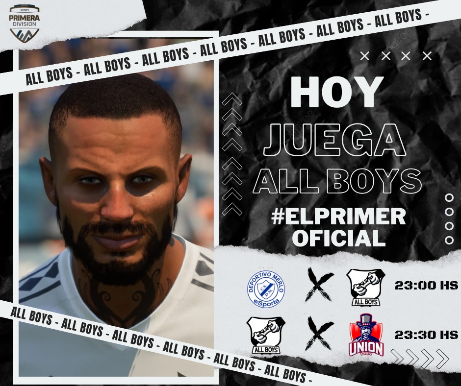 AllBoys_eSports's tweet photo. #IESA | #FIFA23 | #PS4

Otra vez en Primera van a ver a Papá ⚪️⚫️⚪️🎺🥁🎶

El Albo virtual hará su debut en la Super Liga de IESA Argentina, a continuación te dejamos el rival de esta noche 👇

⚽️23:00 HS🆚️@CSDMerloeSports

⚽️23:30 HS🆚️ @CaueSports

#ElPrimerOficial🏳🏴🏳 https://t.co/eyrmwTdGxR