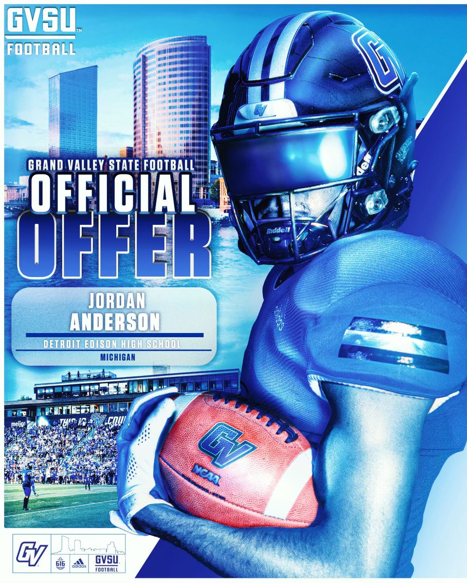 Jordan Anderson DB/ATH (@jordanandyyy) on Twitter photo After a Great Conversation with @CoachZeekGVSU am blessed to say i received an offer from Grand Valley!
@coachc_brock @thed_zone @allentrieu <a href="/CoachBlackwell_/">Curtis Blackwell II</a> <a href="/JerroldKingSMSB/">Coach Jerrold King</a> #AGTG #S2F After a Great Conversation with @CoachZeekGVSU am blessed to say i received an offer from Grand Valley!
@coachc_brock @thed_zone @allentrieu <a href="/CoachBlackwell_/">Curtis Blackwell II</a> <a href="/JerroldKingSMSB/">Coach Jerrold King</a> #AGTG #S2F