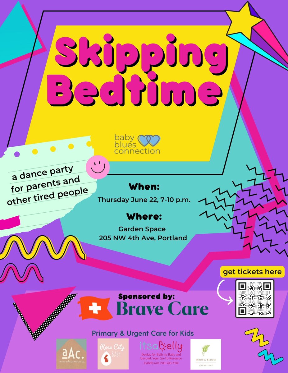 A dance party for #PDXparents and other tired people! Thanks <a href="/BBluesConnect/">BabyBluesConnection</a> for hosting. Get tix now: eventbrite.com/e/skipping-bed…