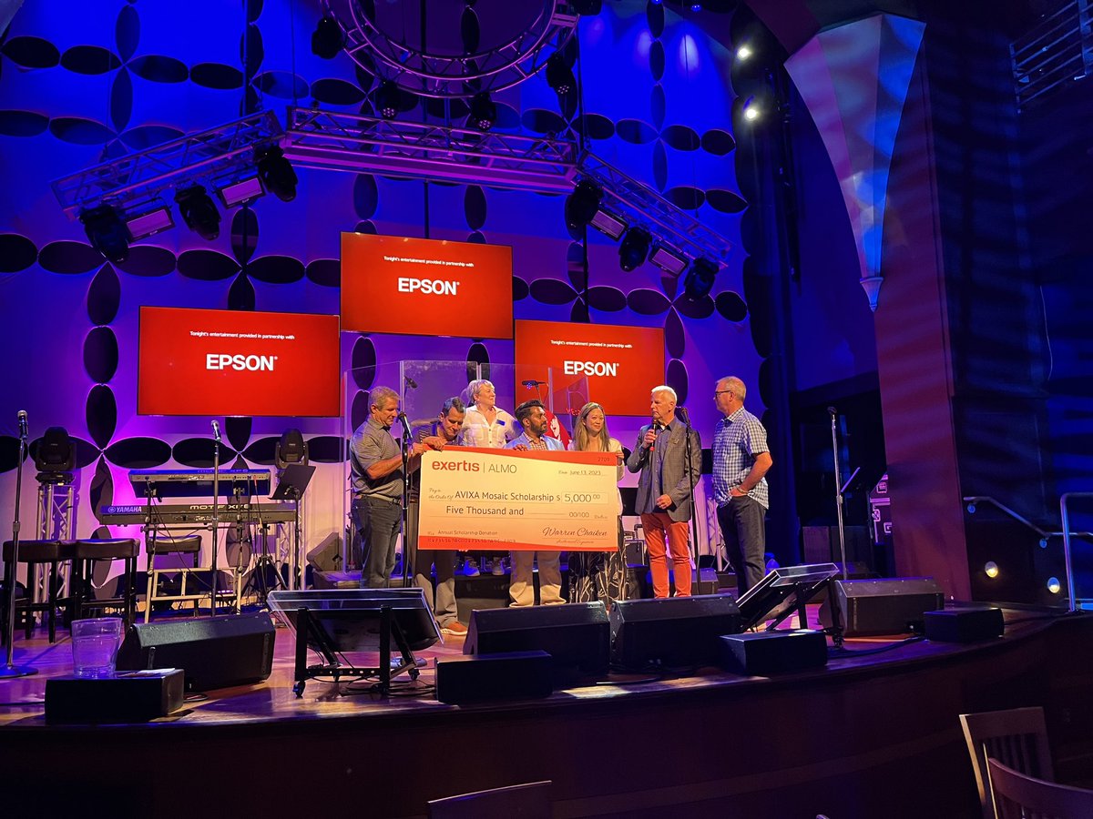 AVIXA (@avixa) on Twitter photo Just in 🔥 Dave Labuskes and board members accepted a check from <a href="/ExertisAlmo/">Almo Pro AV</a> of $5000 for the Mosaic Scholarship. #Infocomm23 Just in 🔥 Dave Labuskes and board members accepted a check from <a href="/ExertisAlmo/">Almo Pro AV</a> of $5000 for the Mosaic Scholarship. #Infocomm23