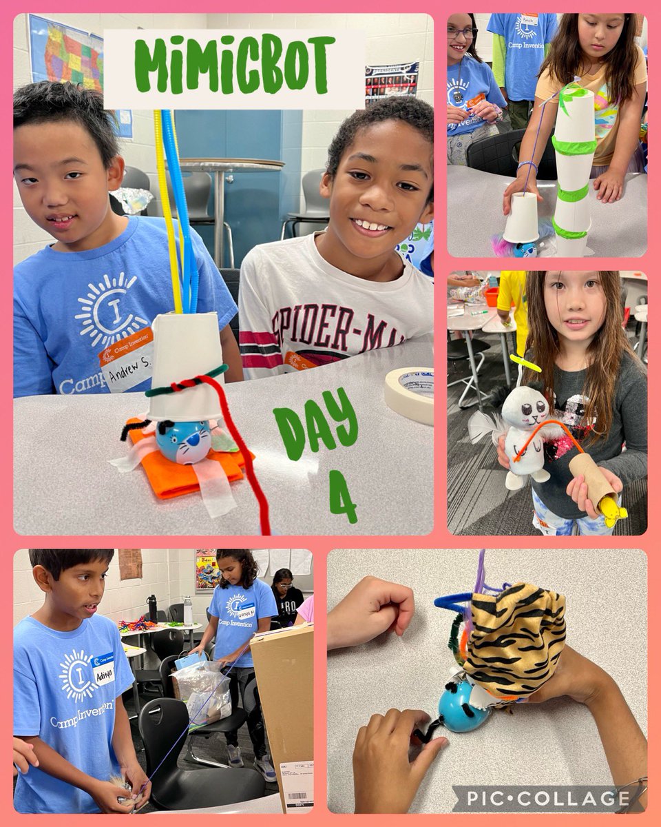 With Stuffie bots designs nearly complete, Ls switched gears to focus on creating stand alone contraptions or bot add-ons to catch the elusive Copy Cat who kept threatening to steal our designs throughout our week at <a href="/CampInvention/">Camp Invention</a>