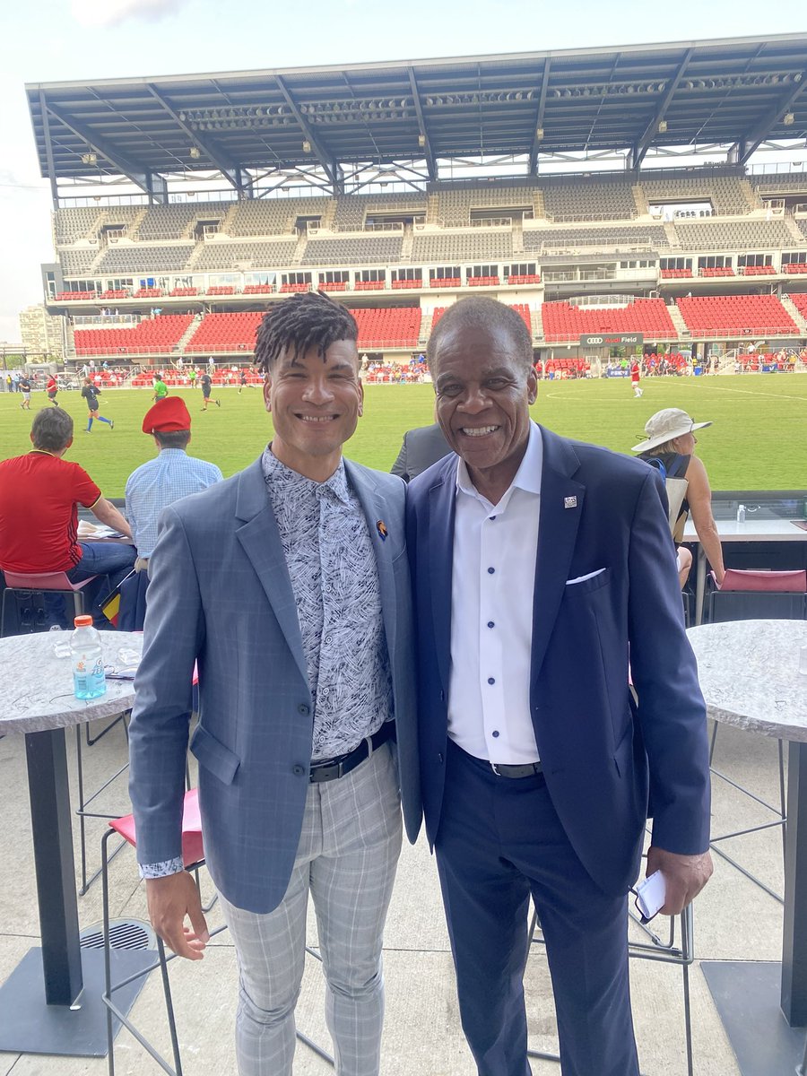 opengoalproject's tweet photo. our Executive Director @princelowery catching up with @Ed_FosterSimeon and @EvanWhitfield10 at the @ussoccerfndn Congressional Soccer Match @audifield after today’s #playmakerssummit! later tonight, Amir will take the pitch and play in #CSM23 ⚽️❤️⚽️ https://t.co/GKsFgmLw47