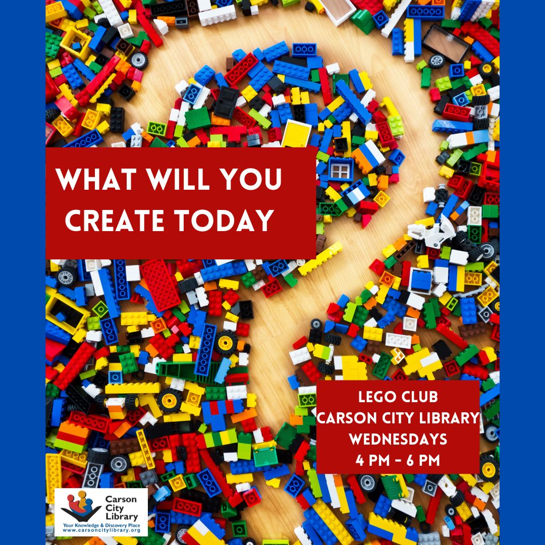 Don't miss out on Lego Club at the Carson City Library! 
Wednesdays from 4pm-6pm
#carsoncitylibrary #legoclub