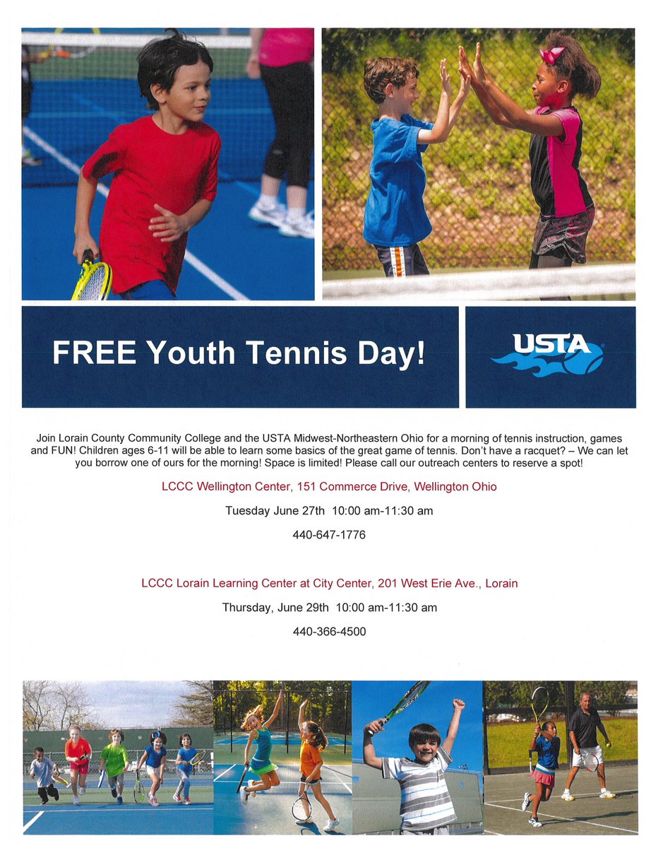 LCCCWellington's tweet photo. There is an upcoming Tennis Day and Soccer Clinic at the end of the month! Check out the flyers below for more details! https://t.co/INGAvFloki