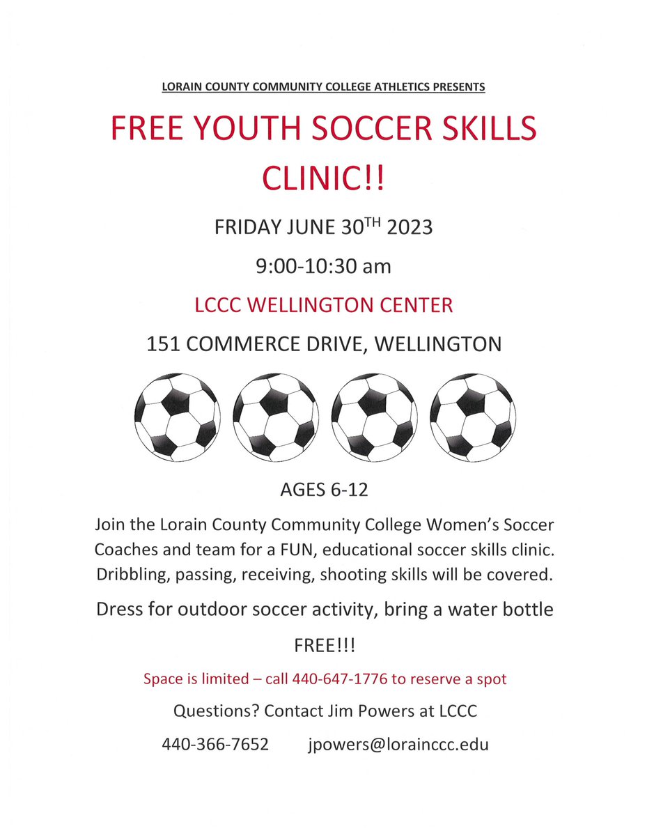 LCCCWellington's tweet photo. There is an upcoming Tennis Day and Soccer Clinic at the end of the month! Check out the flyers below for more details! https://t.co/INGAvFloki