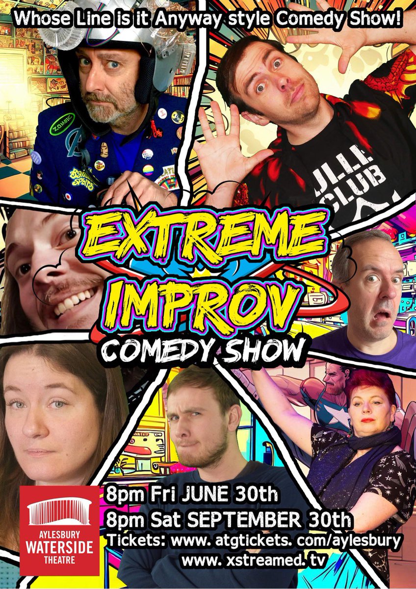 Aylesbury Waterside Theatre Friday June 30th at 8pm! Hilarious improv comedy show!!! See us live on stage tickets at atgtickets.com/shows/extreme-… #aylesbury @TheWaterside1