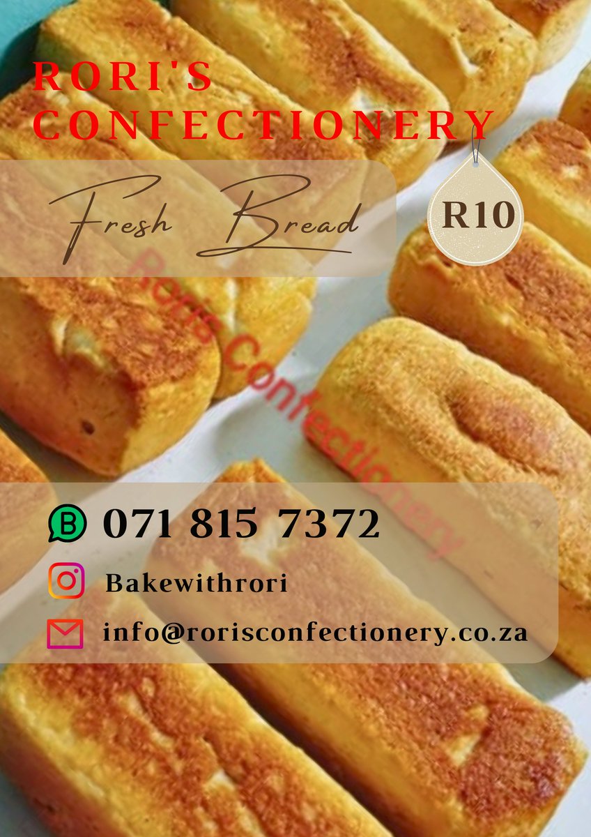 Freshly Baked Bread Daily 📍 Pretoria 
Delivery available