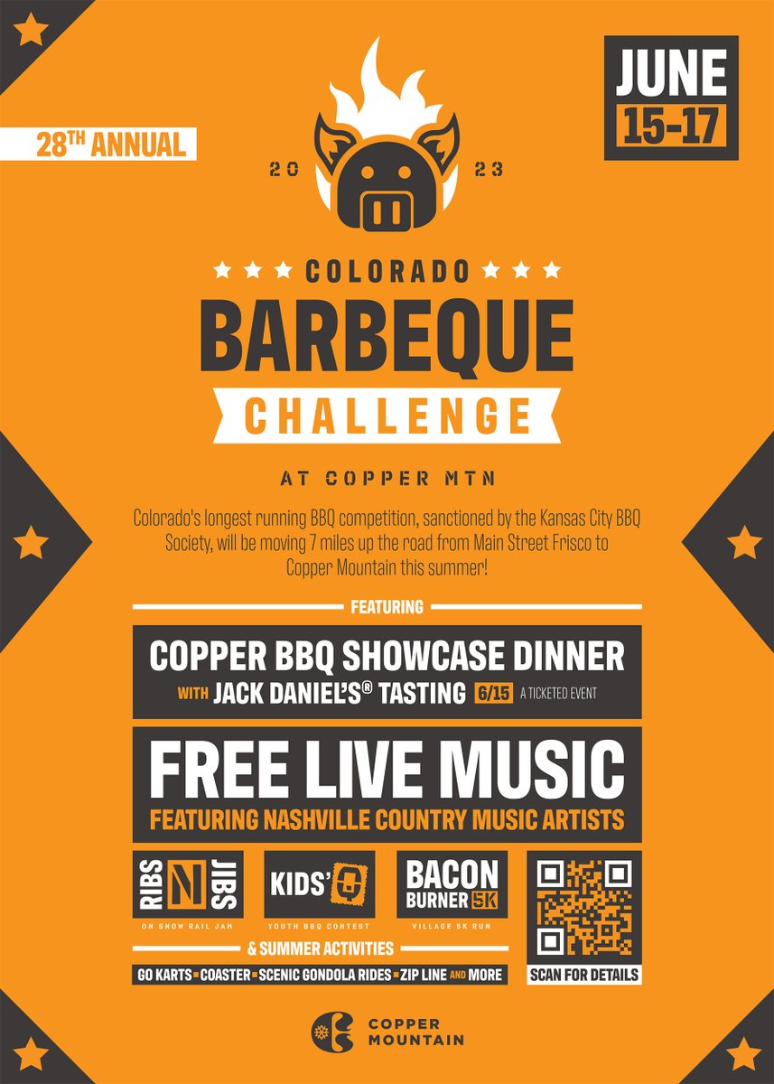2 days until the 28th Annual Colorado BBQ Challenge begins. Meat you there? 🐷 Bite into all the details and full schedule here: coppercolorado.com/things-to-do/e…