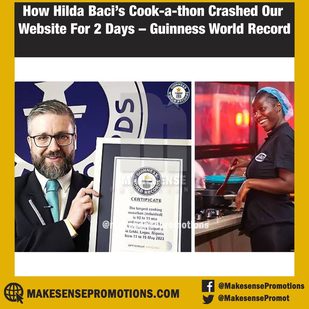 The Guinness World Records (GWR) has stated that the cook-a-thon of the newly awarded Nigerian Chef, Hilda Baci, gained so much traction that its website crashed for two days while the event was ongoing.

The platform, which recognises outstanding talents, stated this on its…