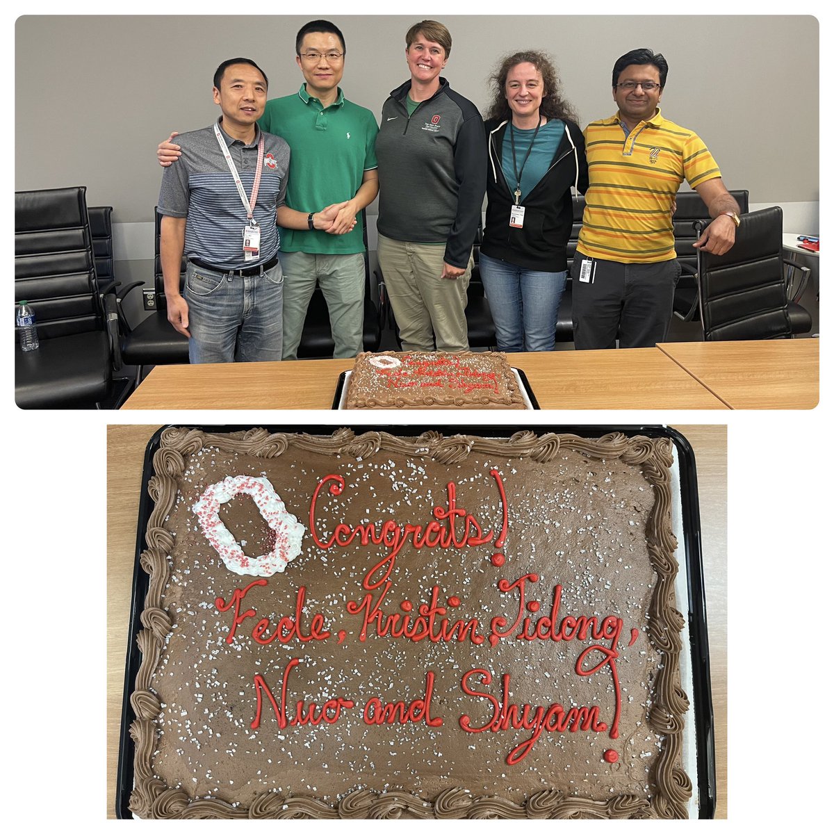 Great lunch today with the PCB faculty to celebrate the promotion of 5 of our faculty. Congrats once again to Drs. Shyam Bansal, Nuo Sun, Jidong Fu, Federica Accornero and Kristin Stanford. @SSBansal_OSU @kistanford6 @AccorneroLab @OhioStateDHLRI