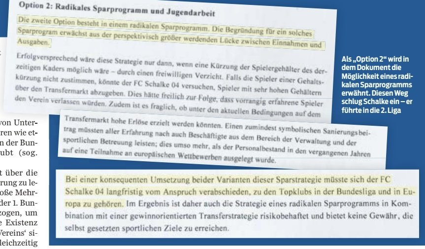 Vor 3 Jahren planten die S04-Verantwortlichen um Peter Peters, Alexander Jobst und Jochen Schneider die Ausgliederung (Option 4). Man wollte dadurch 200 Millionen Euro einnehmen. 

(1/6)