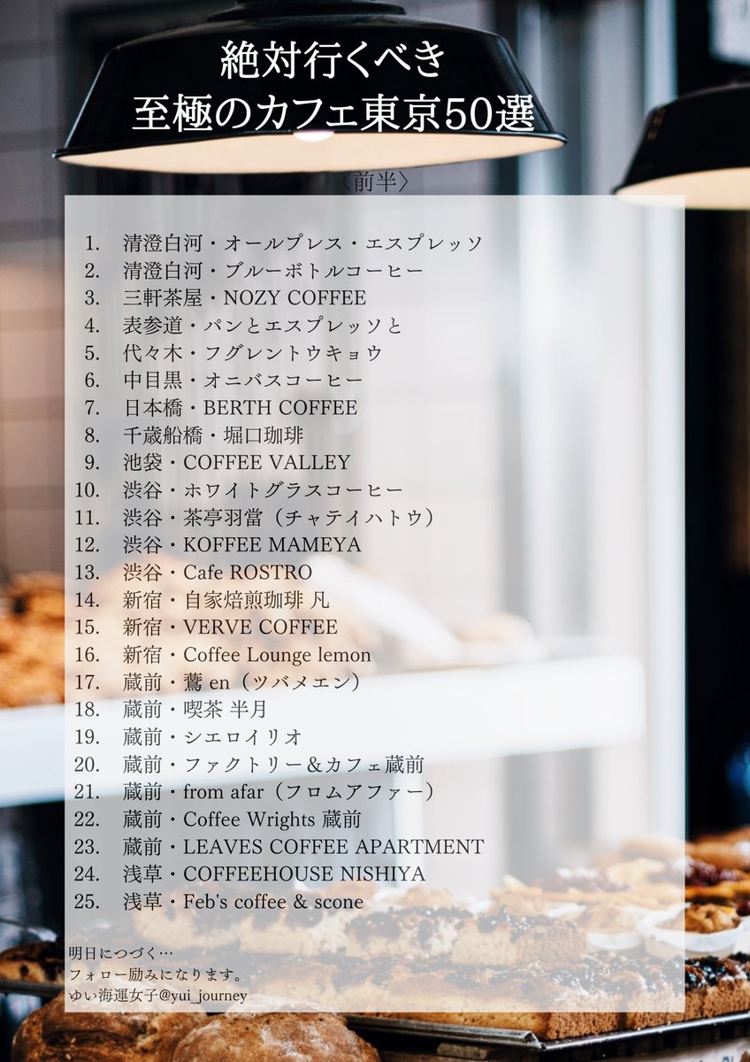 絶対行くべき ”至極のカフェ” 東京50選
〈前半〉
