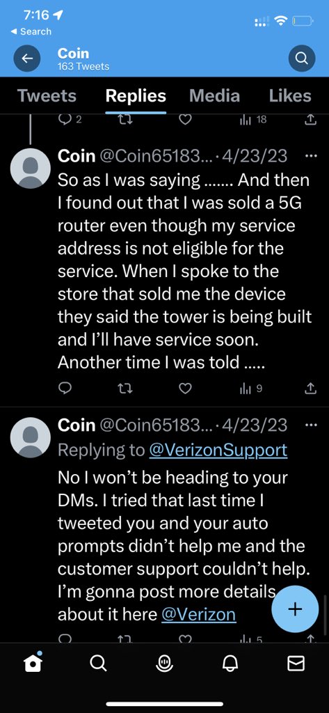 Coin65183876's tweet photo. @VerizonSupport Here’s another time I tried to call your customer support then the call “dropped” and I came to twitter for help. Got an automated link in the DMs chat which did nothing. https://t.co/BU17e9hTwb