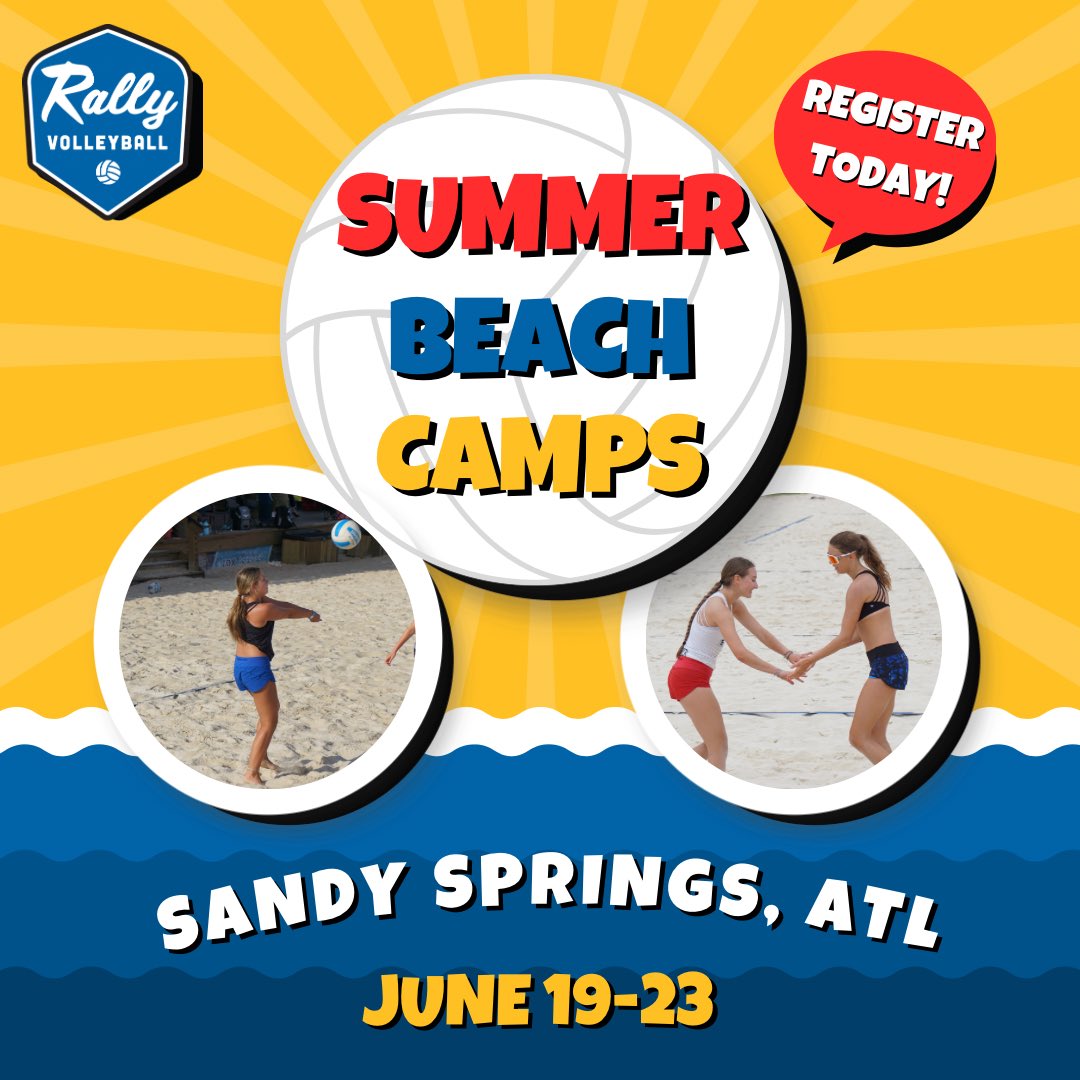 RallyVB's tweet photo. Hey ATL, need a fun summer activity ITP!? โ๏ธ
Join us for RallyVB Summer Beach Camps June 19-23 at new location Holy Spirit Prep School in Sandy Springs!!
Head to https://t.co/R0sClkH9eB to register!
#RallyVolleyball #ATLVolleyball #SummerCamp #ATLSummerCamp #BeachVolleyball https://t.co/g1GiWWQ5JF