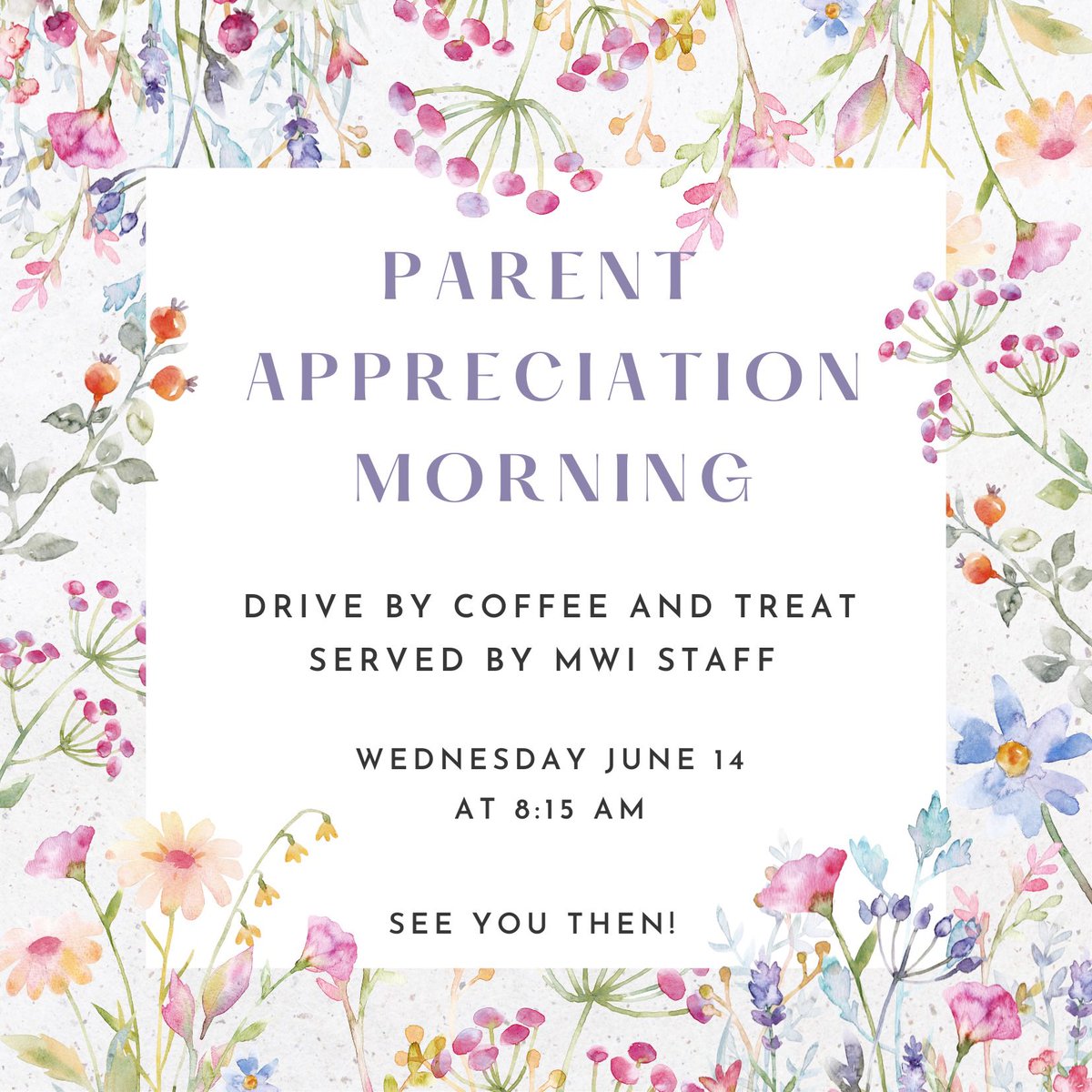 Tomorrow is Parent Appreciate Day. Drive by for a coffee and a sweet treat starting at 8:15 AM parents, grandparents,  aunts and uncles are all welcome. #ecsdfaithinspires #ecsd #Coffee #mwi