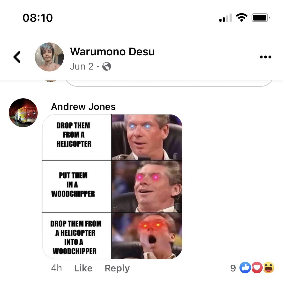 FWarumono's tweet photo. Hey @NokesvilleFire can you explain why Andrew Jones is a transphobic, homophobic, sexist person who literally is posting openly online about how he wants transfeminine people to be murdered? 

And people are supposed to feel SAFE with you? https://t.co/6VbNgNBkIg