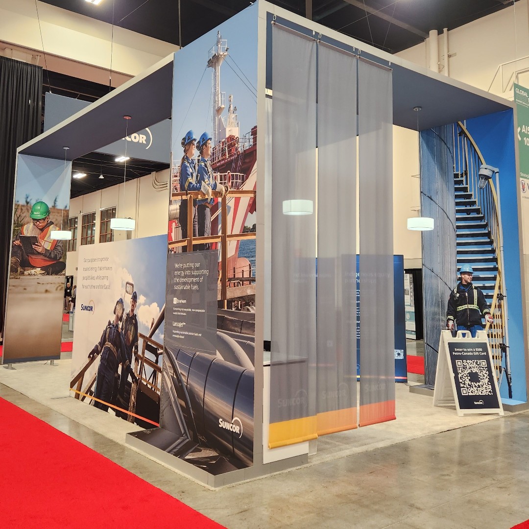One of a handful of booths we built at Global Energy Show 2023! Stay tuned for more! 
.
.
.
.
#events #event #skylineexhibits #skylineexhibitsalberta #tradeshow #globalenergyshow2023 #booth #conference #energy