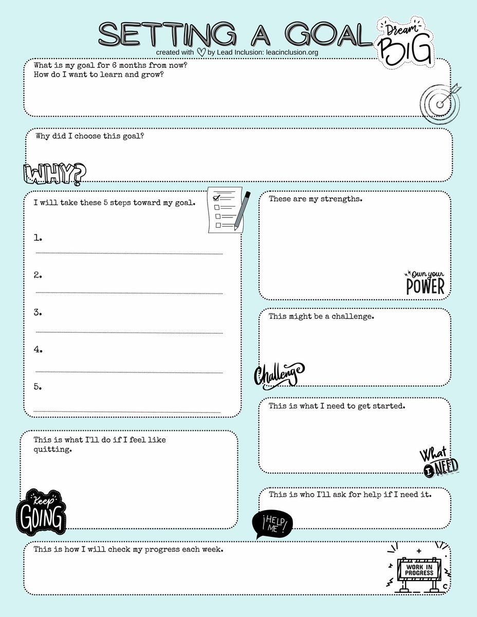 #Students who set their own goals and get regular feedback on progress have higher levels of  achievement in general, beyond only the #goals they set (Hattie, 2009; Henderlong, et al., 2007). Here’s a template. 
 #LeadInclusion #EdLeadership #teachers #EdChat #edtech #education