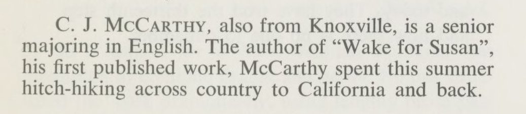 Rest in peace to a giant of American literature whom we are proud to have called one of our own. It all starts somewhere and for Cormac McCarthy, it started here in Knoxville at the @UTKnoxville