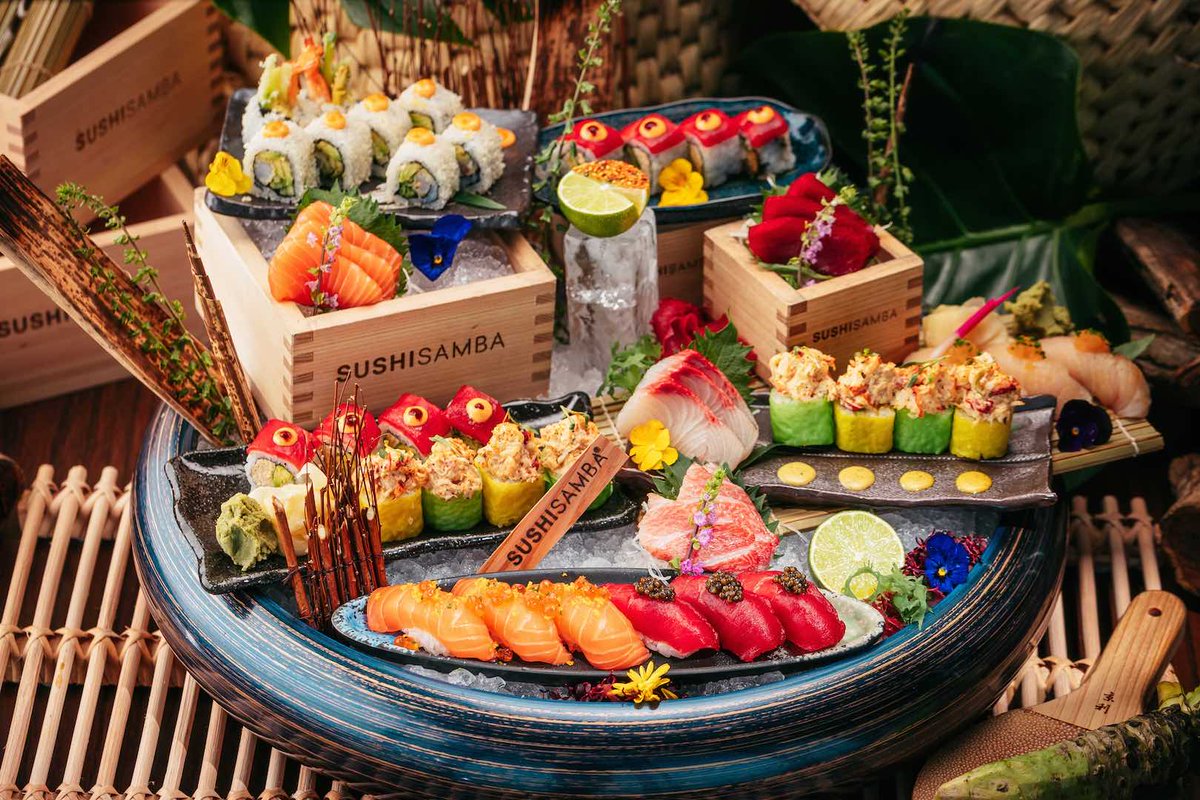 Roll into flavor this weekend for #internationalsushi Day and Father’s Day! Bring the entire family (and your appetite 😉) and visit @Sushisamba to try their new sushi &amp; sashimi platter. 🍣