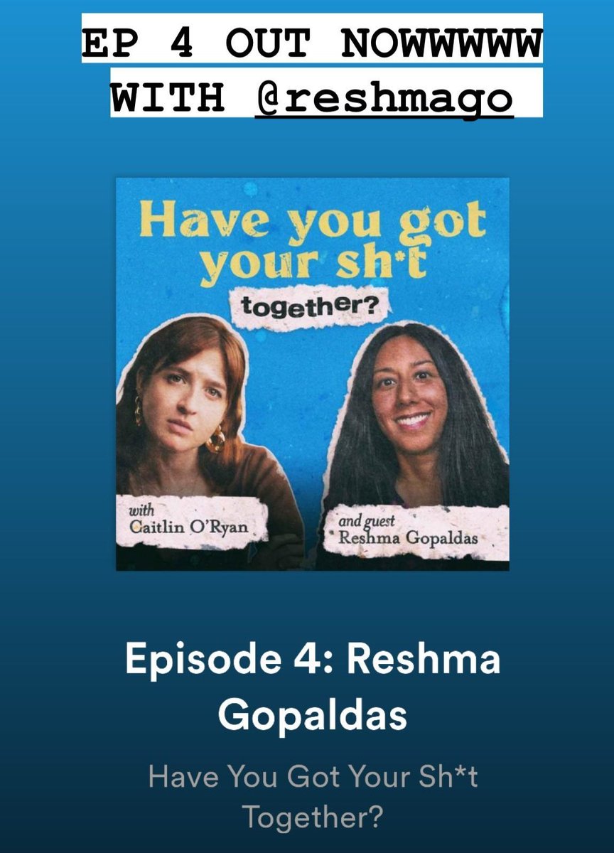 Hey <a href="/_CaitlinORyan/">Cait O'Ryan</a>'s newest podcast with <a href="/reshingbull/">Reshma Gopaldas</a> out now! 
#haveyougotyourshittogether
linktr.ee/hygystpod