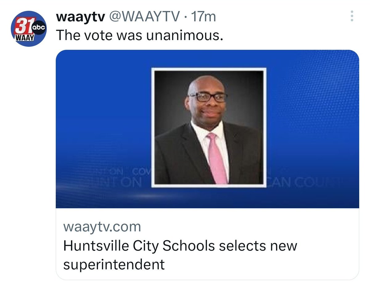 NakellWill's tweet photo. @HSVk12 selected Dr. Clarence Sutton  to serve as the next superintendent. https://t.co/V2R34Li5Bp