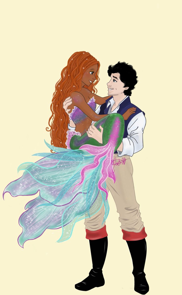 Ariel and Eric 🥰
#TheLittleMermaid #Ariel #PrinceEric #Disney #HalleBailey #JonahHauerKing #fanart #bestliveaction