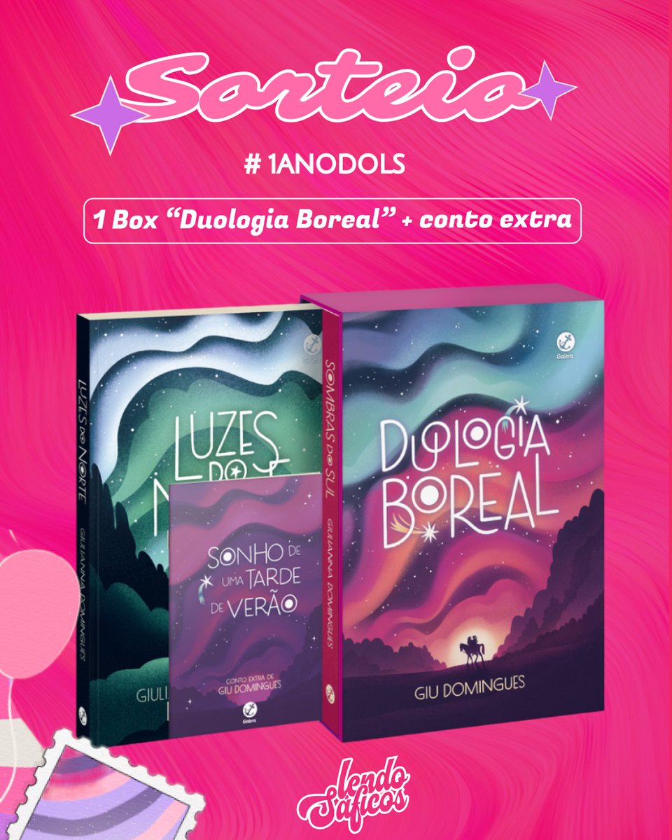 lendosaficos's tweet photo. SORTEIO ESPECIAL #1ANODOLS 🎂

⚡ A pessoa sorteada ganha um Box "Duologia Boreal" + conto extra.

Para participar:
✨ SEGUIR @lendosaficos e @olendosaficos
✨ RT e FAV nesse TWEET
✨ MARCAR 2 amigues nos comentários.

🗓️ Resultado: 30/06 https://t.co/2GbbtPs5lJ
