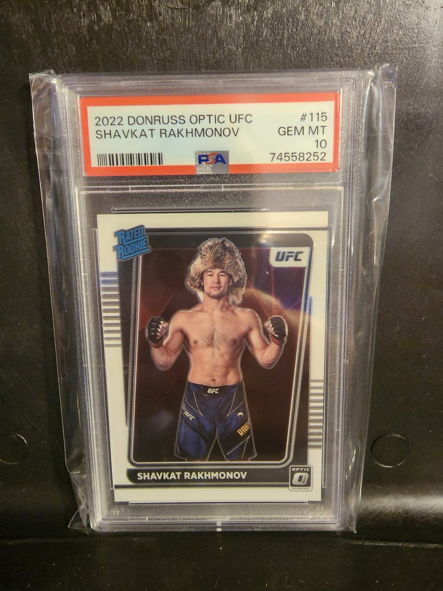 Shavkat Rakhmonov Psa 10 ✅️
This dude is a absolutely monster inside the cage. I think we'll be seeing him in title contention very soon

.

.

.

.

#ufc #psa #panini #cards #futurechamp #rookie #hobby #collector