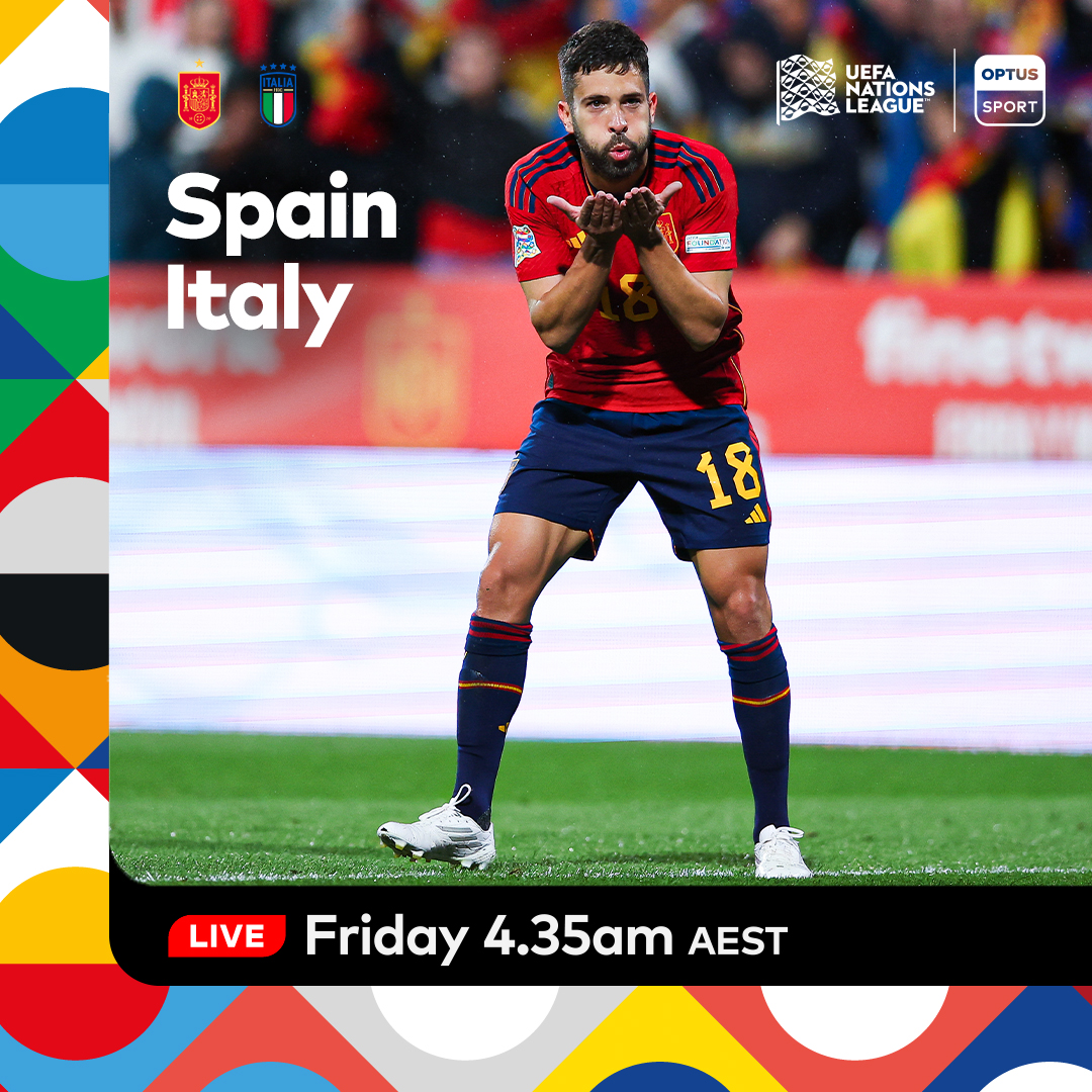 Wake up on Friday with a monster Nations League matchup 🇪🇸🇮🇹

Spain. Italy. A spot in the final awaits.

Friday from 4:35AM AEST on #OptusSport.

#NationsLeague