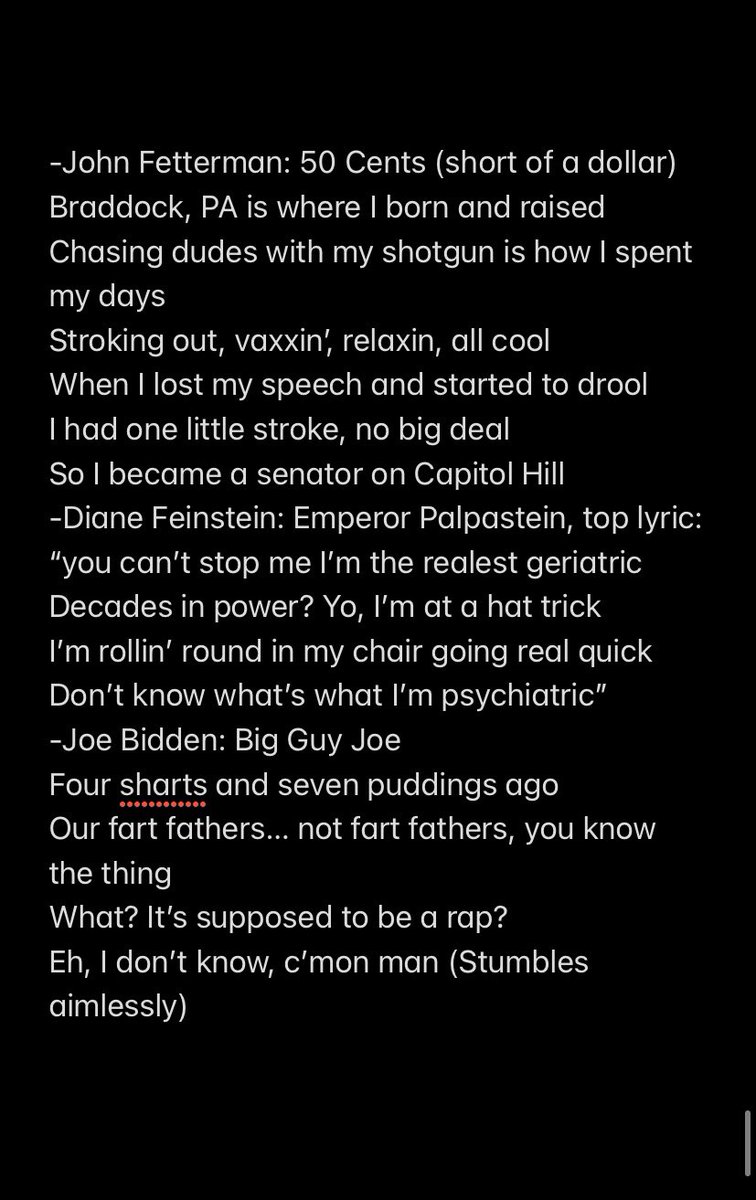 <a href="/DeaceProducer/">Aaron McIntire</a> Politician rap names, cognitive decline edition: