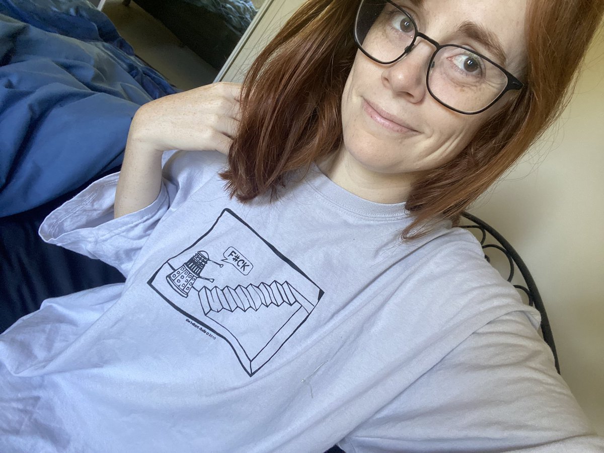 MissRedRage's tweet photo. Stealing his shirts. I feel evil.  Also #drwho so ofc it’s awesome 😂 https://t.co/CClaiXpKCm