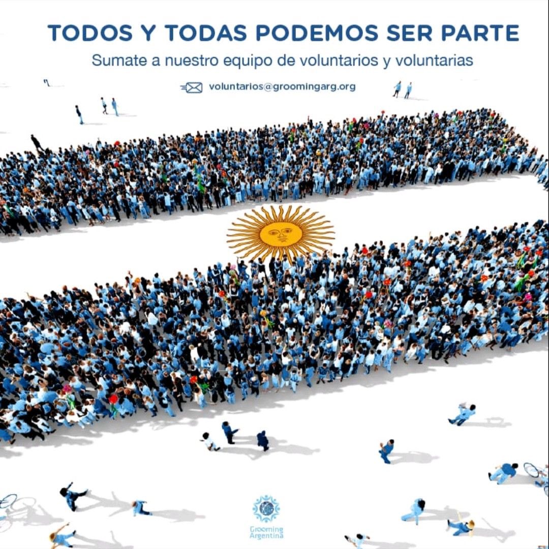 GroomingArg's tweet photo. 🙋🏻‍♀️🙋🏽‍♂️ ¡Cada vez somos más! ¿Querés ser parte de #GroomingArgentina?

🙌 Esta es tu oportunidad de formar parte de nuestro equipo de voluntarios y voluntarias.

📋 Completá el formulario a través del enlace: https://t.co/NU4CRf0A93

¡Sumate a nuestros equipos! https://t.co/zAI6dOtgJX